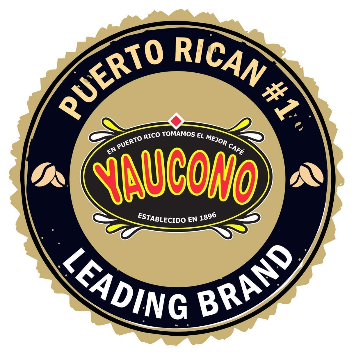 Yaucono Whole Bean Coffee in Bag, Medium Roast, Fresh From Puerto Rico, 2 Pound (Pack of 1)