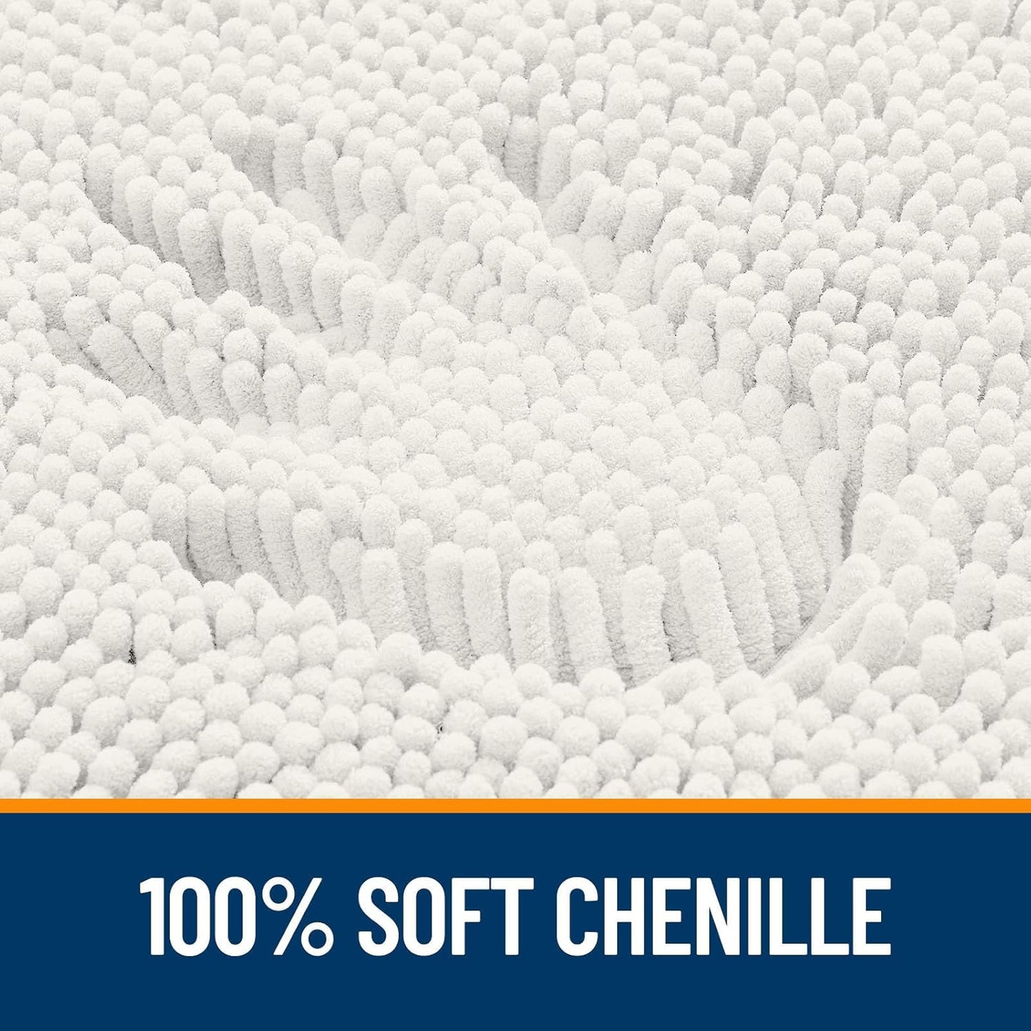 OLANLY Bathroom Rugs - Extra Soft Absorbent Chenille Bath Mats | Quick Dry, Machine Washable, 30x18, Ivory