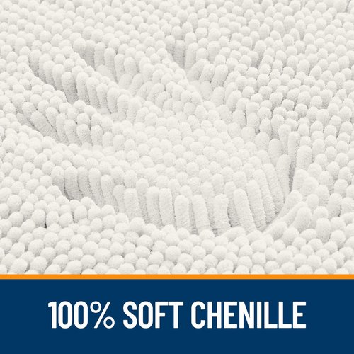 OLANLY Bathroom Rugs 40x32, Extra Soft Absorbent Chenille Bath Rugs, Rubber Backing Quick Dry, Machine Washable Bath Mats for Bathroom Floor, Tub and Shower, Home Decor Accessories, Ivory