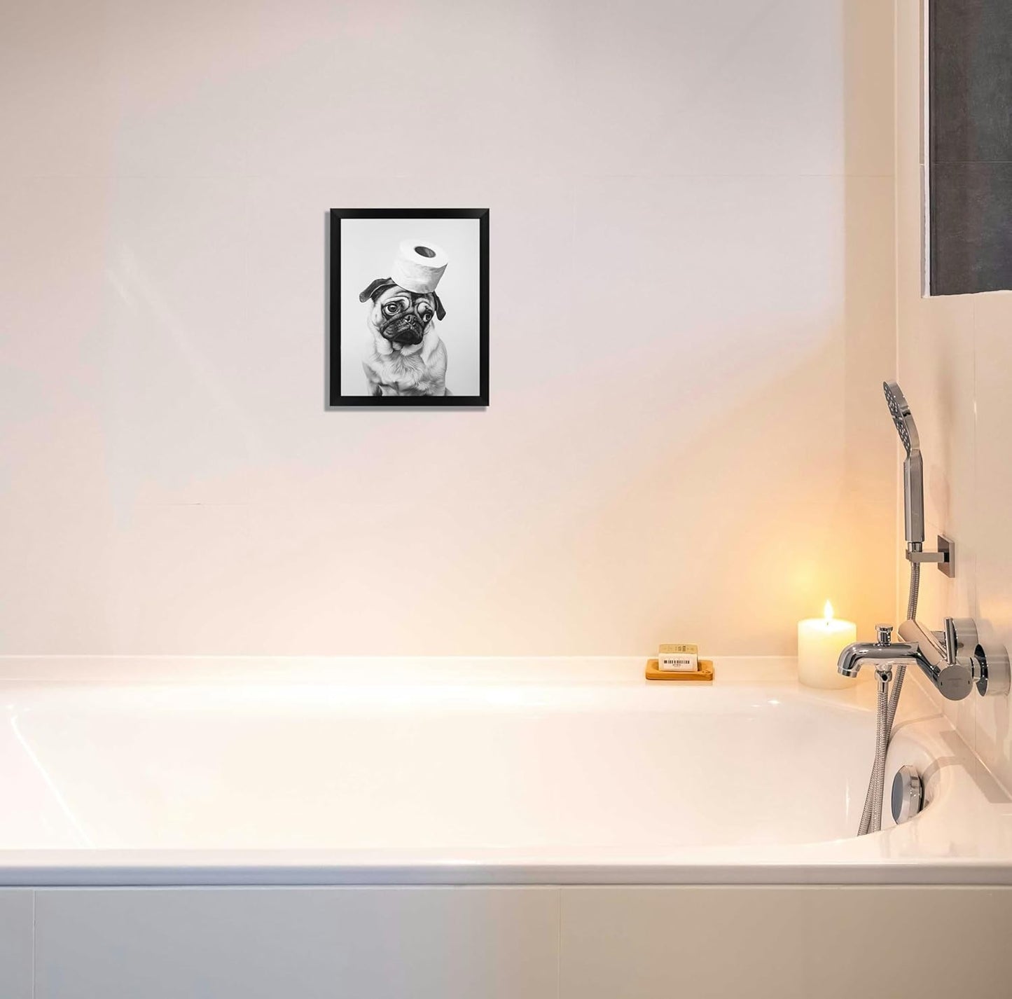 Regine Switzerland Funny Bathroom Wall Art - Aesthetic Black and White Canvas Decor | Framed Design