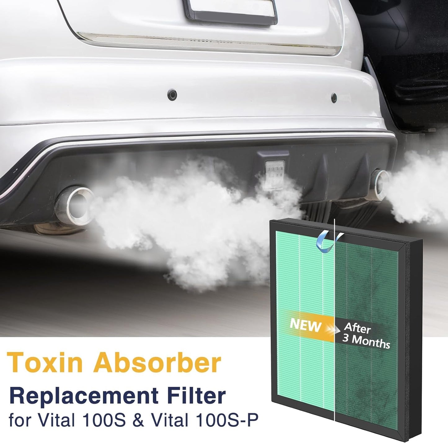 Vital 100S-P Toxin Absorber Replacement Filter - 2 Pack for LEVOIT Vital 100S Air Purifier | Green