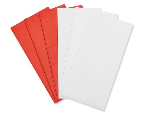 American Greetings Bulk Red and White Tissue Paper - 125 Sheets, 20" x 20" for All Occasions