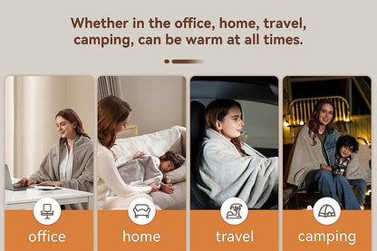 ZIREOT Wearable Shawl Blanket, Adapter Included - No Battery, Suitable for Home and Outdoor Cold Protection, Soft and Warm Large Size