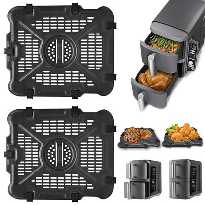 GWYSY Air Fryer Replacement Tray for Ninja SL401 DoubleStack XL 2-Basket, 2 Packs Air Fryer Grill Plate Tray Accessories, Dishwasher Safe