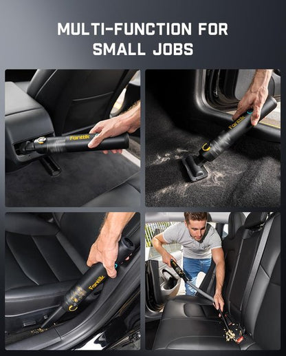 Fanttik Slim V8 APEX Car Vacuum - 4-in-1 Portable Mini Cordless Vacuum with 19000Pa Suction Power | Handheld for Car & Office (Black)
