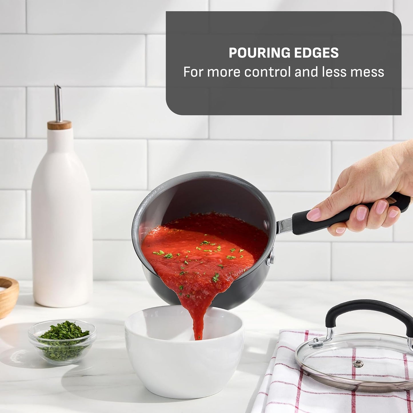 T-Fal Ultimate Hard Anodized Cookware Set - 12-Piece Ceramic Nonstick, Oven Safe Up to 400°F, Stone Finish