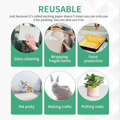 Packing Paper Sheets - 14" x 22" Newsprint for Moving & Shipping | 52 Sheets for Fragile Item Protection
