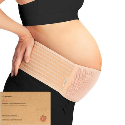 KeaBabies Maternity Belly Band - Soft & Breathable Pregnancy Support Belt | Adjustable Comfort (Classic Ivory, M/L)