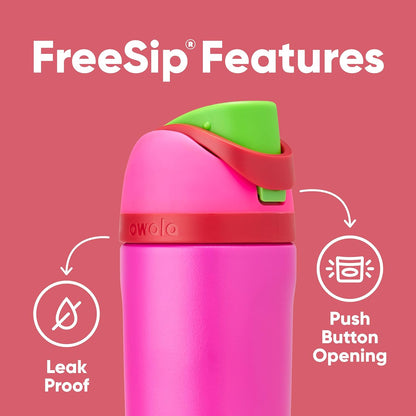 Owala Kids FreeSip Water Bottle - Insulated Stainless Steel, BPA-Free, 16 oz, All the Berries