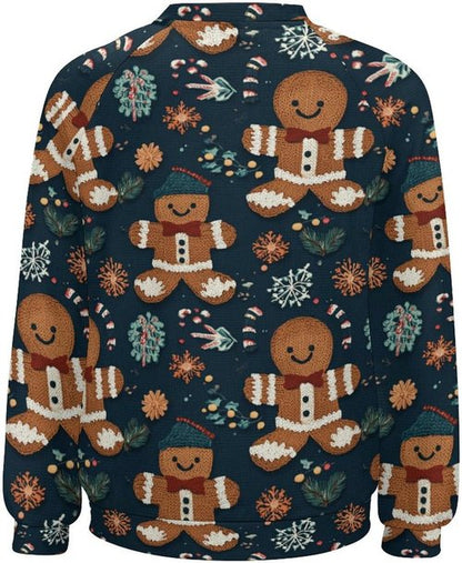Domirica Gingerbread Sweatshirt - Women's Oversized Pullover | Cute Graphic for Winter Fashion 2024