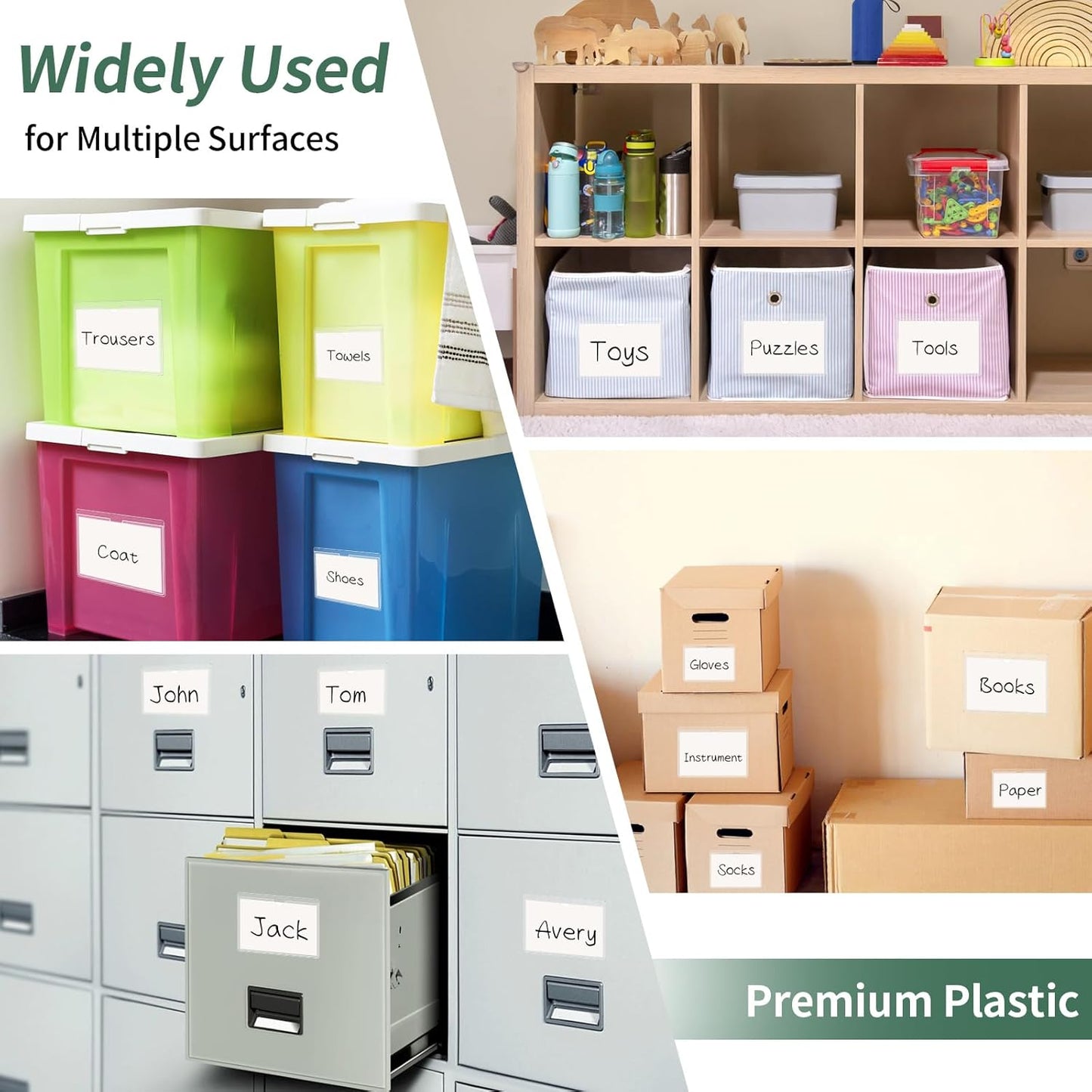NIUBIER Storage Bin Labels - 42 Pack Clear Adhesive Pockets for Easy Organization | Removable Tote Stickers