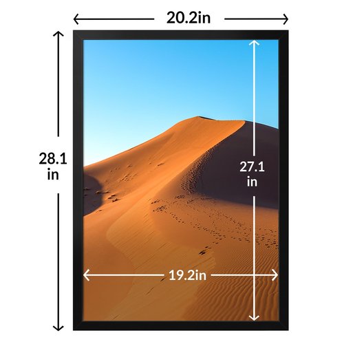 LaVie Home 19.7x27.6 Picture Frame for Wall Display, 19.7x27.6 Black Picture Frame with HD Plexiglas, 19.7 x 27.6 Frame 1 Pack, Display Frame for Vertical or Horizontal, Classic Collection