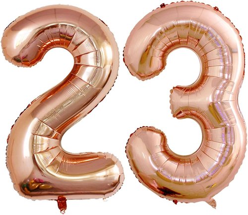 GOER Jumbo 42-Inch Number 23 Balloons - Champagne Gold Foil Helium Decorations for 23rd Birthday Party