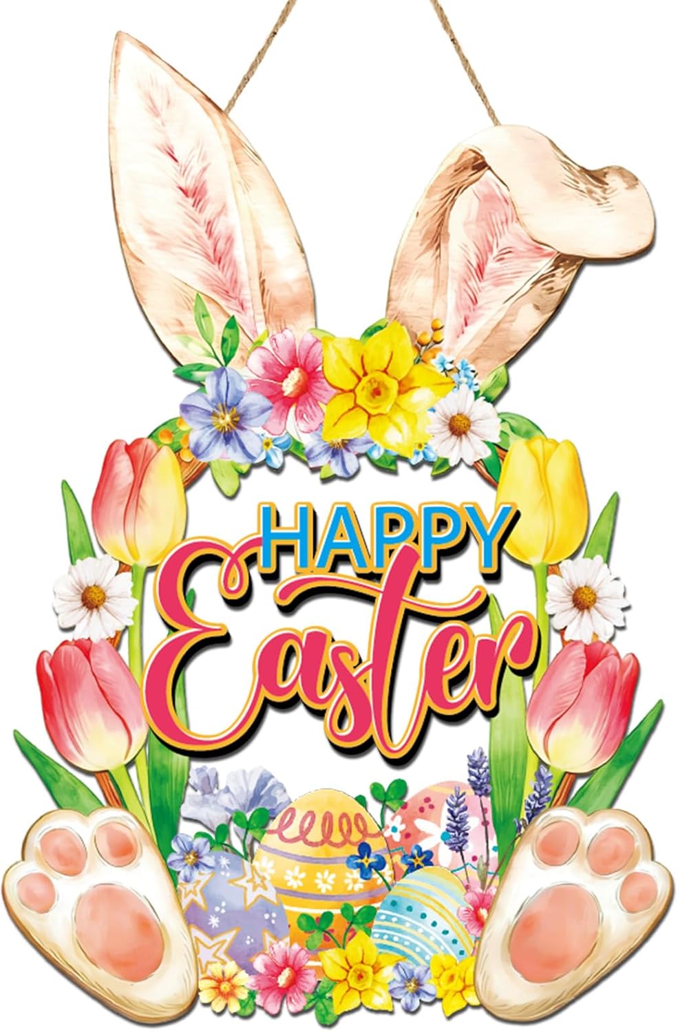 Regine Switzerland Easter Wreath - Charming Rabbit & Flower Design for Front Door Decor | Spring Celebration