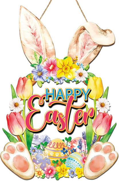 Regine Switzerland Easter Wreath - Charming Rabbit & Flower Design for Front Door Decor | Spring Celebration