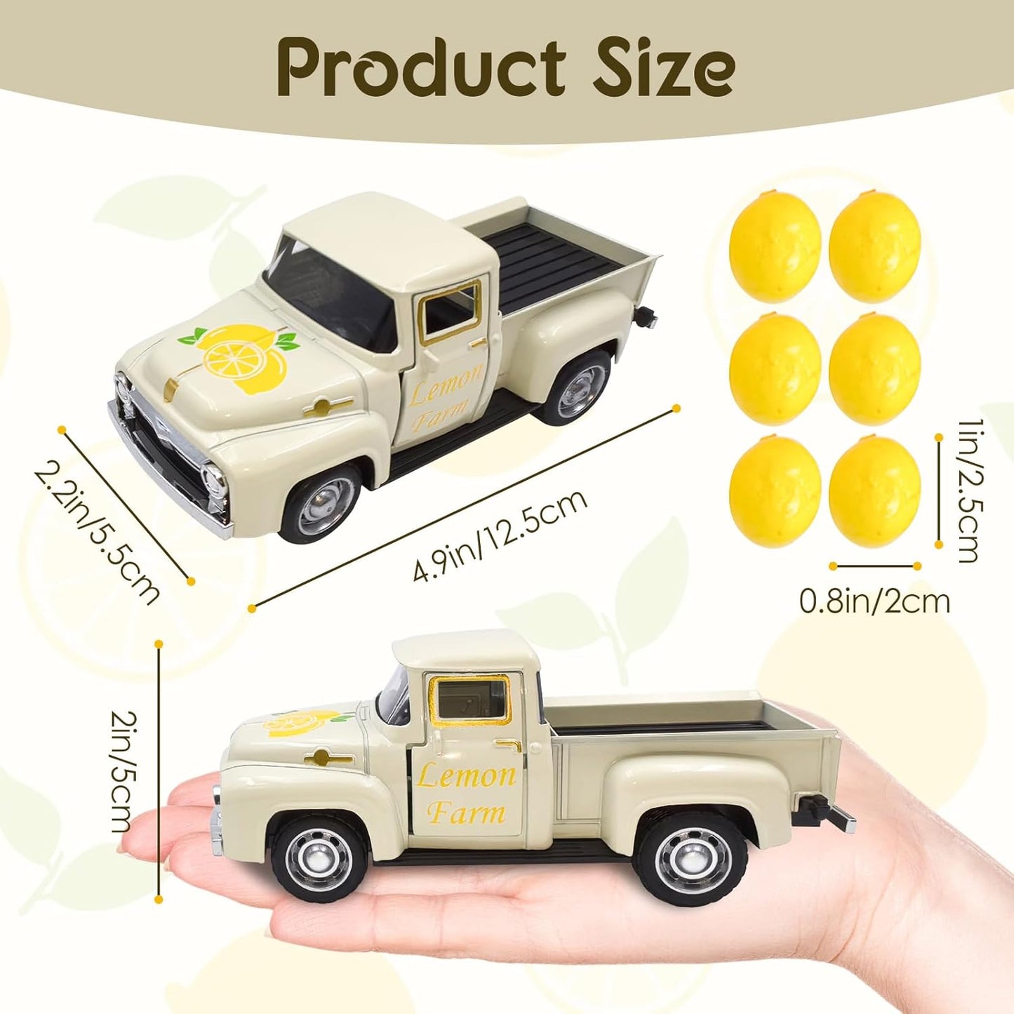 Skiennix Lemon Decor - Mini Fake Lemons for Home & Kitchen | Farmhouse Tabletop Centerpiece, Cream