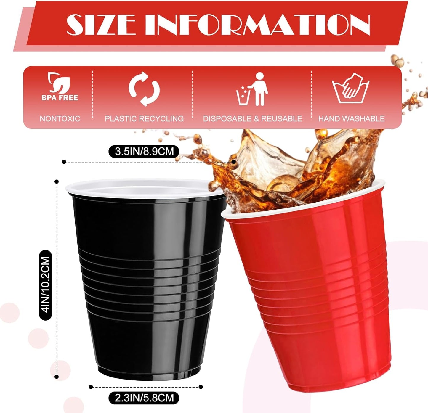 Skiennix 12 Oz Colorful Disposable Plastic Cups - 120 Pcs for Parties, Picnics & Events