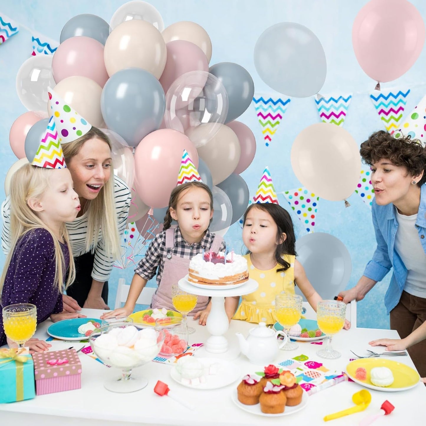 Regine Switzerland 50PCS Gender Reveal Balloon Set - Dusty Pink & Mist Blue 12-Inch Balloons for Baby Shower Decor
