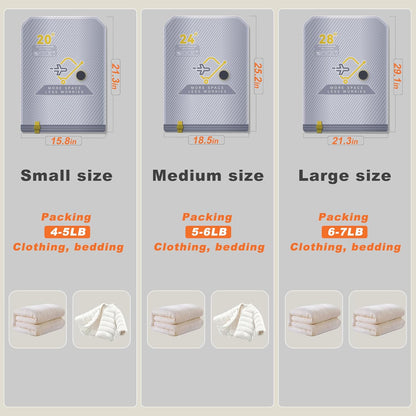 Skiennix 15-Pack Vacuum Bags - Space-Saving Compression Packing Bags with Wireless Pump | Travel Size