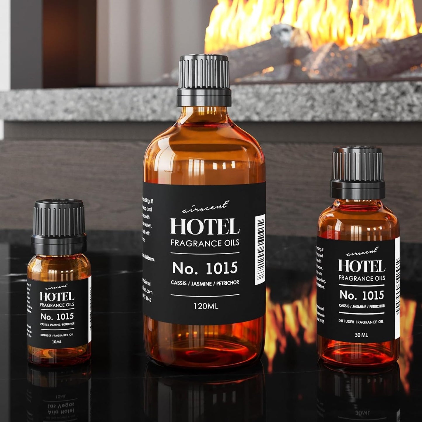 AirScent Hotel Diffuser Oil No. 1015 - Premium Cassis Jasmine Petrichor Fragrance - 10 mL Glass Dropper Bottle