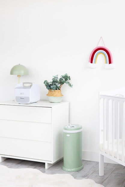 Ubbi Steel Diaper Pail - Odor Locking Design, No Special Bag Needed | Award-Winning Sage Green