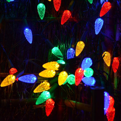 Solar Strawberry LED String Lights 50 LEDs - Multicolor C6, 21 ft, 8 Modes