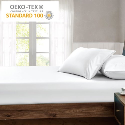 FreshCulture Queen Fitted Sheet - Hotel Quality, Ultra Soft & Breathable Brushed Microfiber, Deep Pocket, Cooling Fitted Sheets for Queen Size Bed (White)