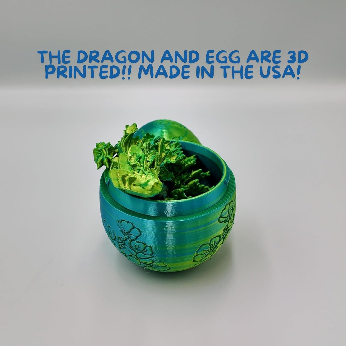 Skiennix Surprise Cherry Blossom Dragon Egg - 14" Articulating Joints for Stress Relief | Blue/Yellow