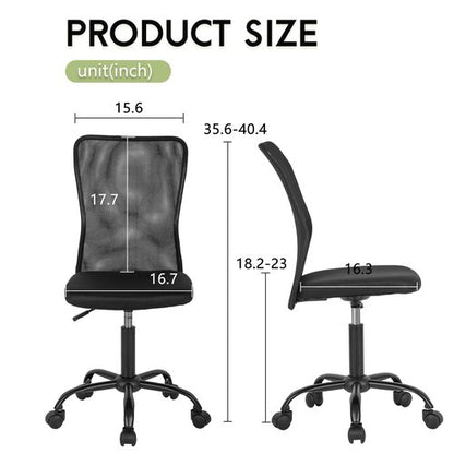 BestOffice Ergonomic Office Chair Desk Chair Mesh Computer Chair Armless Back Support Modern Executive Rolling Swivel Chair with Lumbar Support（Black）