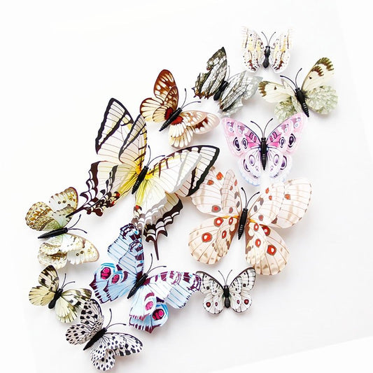 OPSEAM Butterfly Wall Decor 24/48 PCS, 3D Butterflies Stickers for Party Decorations with Magnets (White, 24)