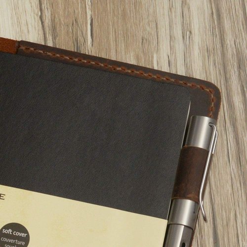 Distressed Leather Composition Notebook Cover; Gift For Student, Writer, Brown, 307C - Distressed Brown