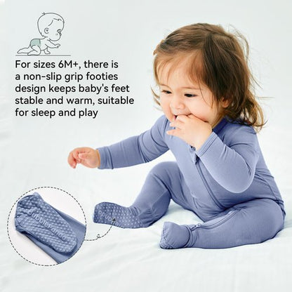 BubblePanda Rayon Made From Bamboo Baby Pajamas Baby Clothes for Boys Girls Newborn 0-3 Months Unisex Zip-Front Non-Slip Onesie Outfits Ropa De Bebe Newborn Infant
