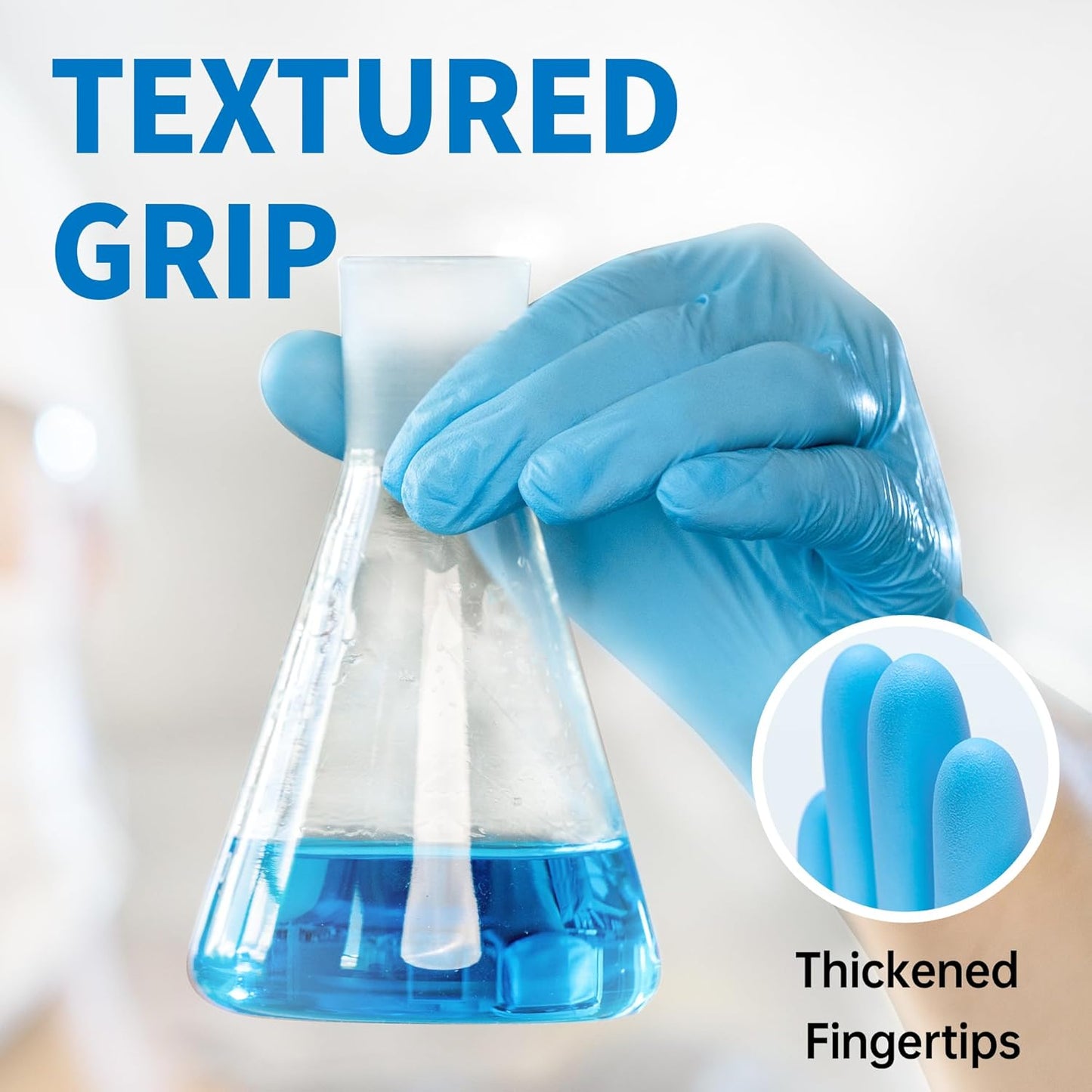 Medguy Medical Blue Nitrile Exam Gloves - 4.5 Mil, 100 Pcs, Powder-Free & Latex-Free, Food-Safe