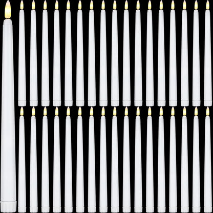 Reginary Flameless Taper Candles - 36 Pack Battery Operated LED Candlesticks | 11" White for Weddings & Parties