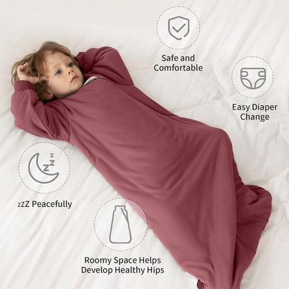 BubblePanda Bamboo Sleep Sack - Supersoft 1.5 Tog Long Sleeve Blanket for Babies 6-12 Months