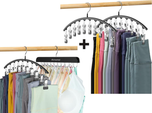 Volnamal Legging Organizer & Bra Hanger - 2-in-1 Space-Saving Closet Solution | Holds 10 Leggings & 20 Bras
