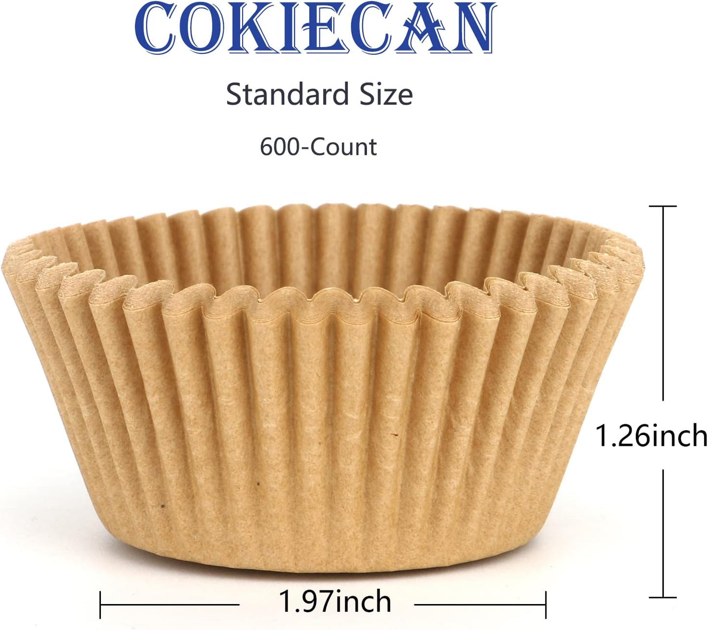 Regine Switzerland 600 Count Natural Cupcake Liners - Food-Grade Greaseproof Baking Cups | No Smell Muffin Wrappers for Events