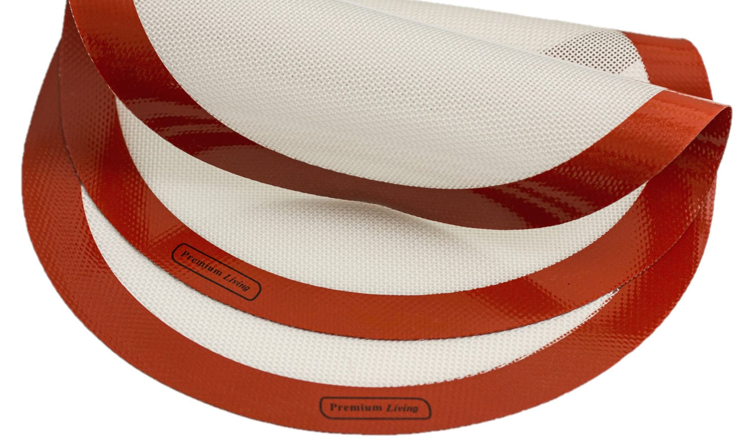 Premium Living Pizza Baking Silicone Mat 12" red (3, Red)