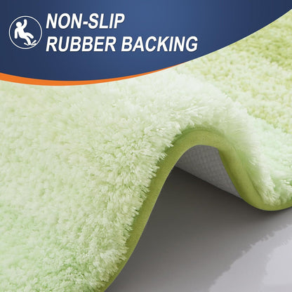 OLANLY Bathroom Rug Mat - Extra Soft Microfiber Non-Slip Bath Carpet | 30x20, Light Green
