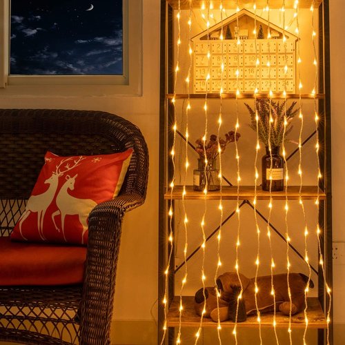 AWQ 300 LED String Lights - 8 Modes Fairy Lights for Home, Garden, Wedding | 6.6ft x 9.8ft Warm White