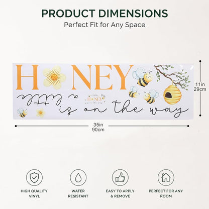 Bee Baby Shower Backdrop Decal Sign - Honey Theme Nursery Wall Decoration