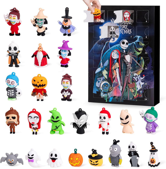 Nightmare Advent Calendar - 24 Collectible Surprises for Kids & Adults | Halloween Countdown Fun