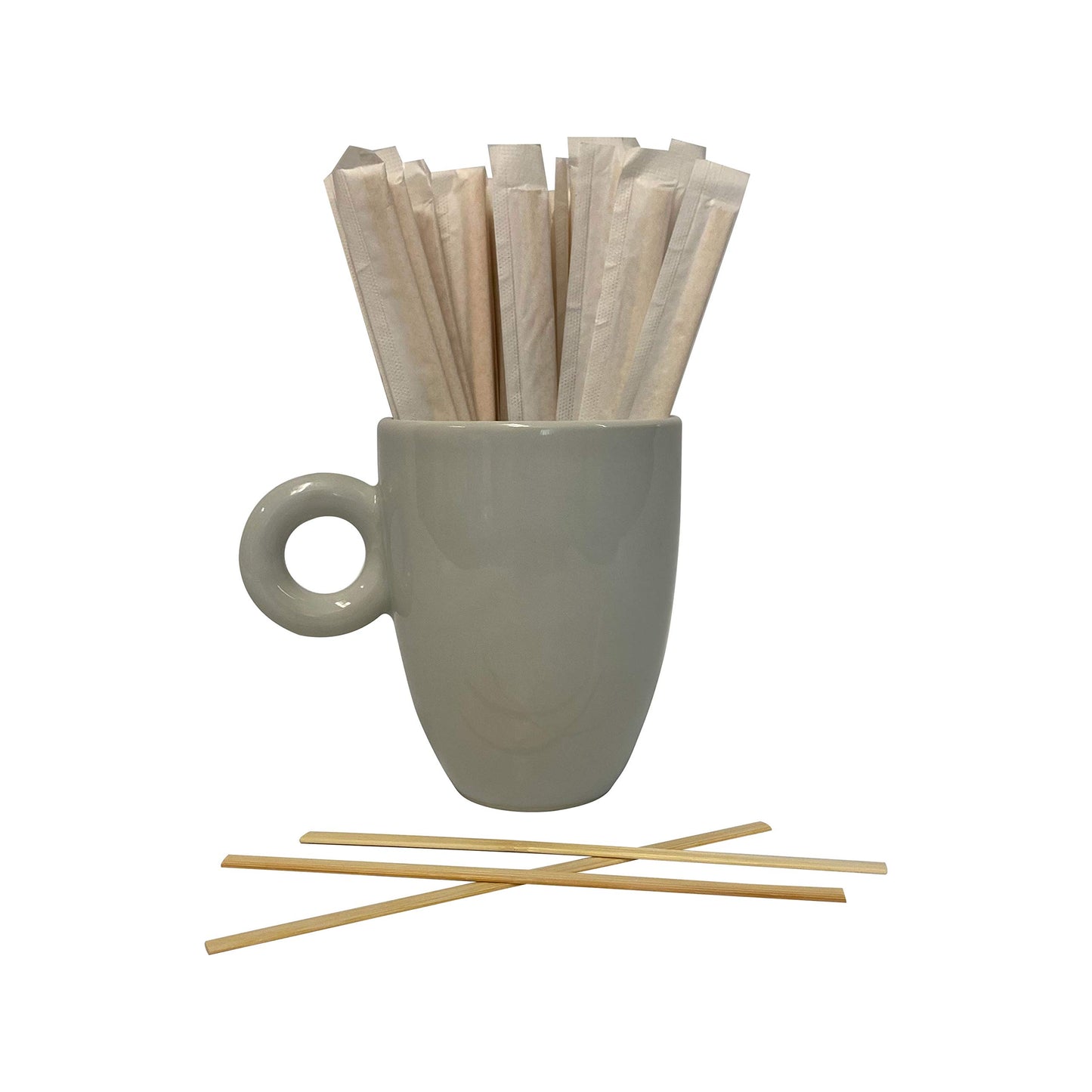 KingSeal Individually Paper Wrapped Bamboo Coffee Stir Sticks, 5.5 inches, Square End, 100% Renewable and Biodegradable - 2 Boxes of 500 Stirrers Each