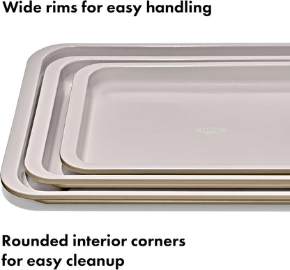 OXO Good Grips Half Sheet Pan - Non-Stick Pro Ceramic Coated Metal Bakeware for Perfect Biscuits