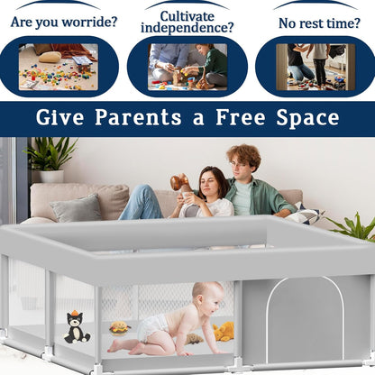 Skiennix Baby Playpen - 50x50 Inch Activity Center for Babies & Toddlers | Safe Play Area