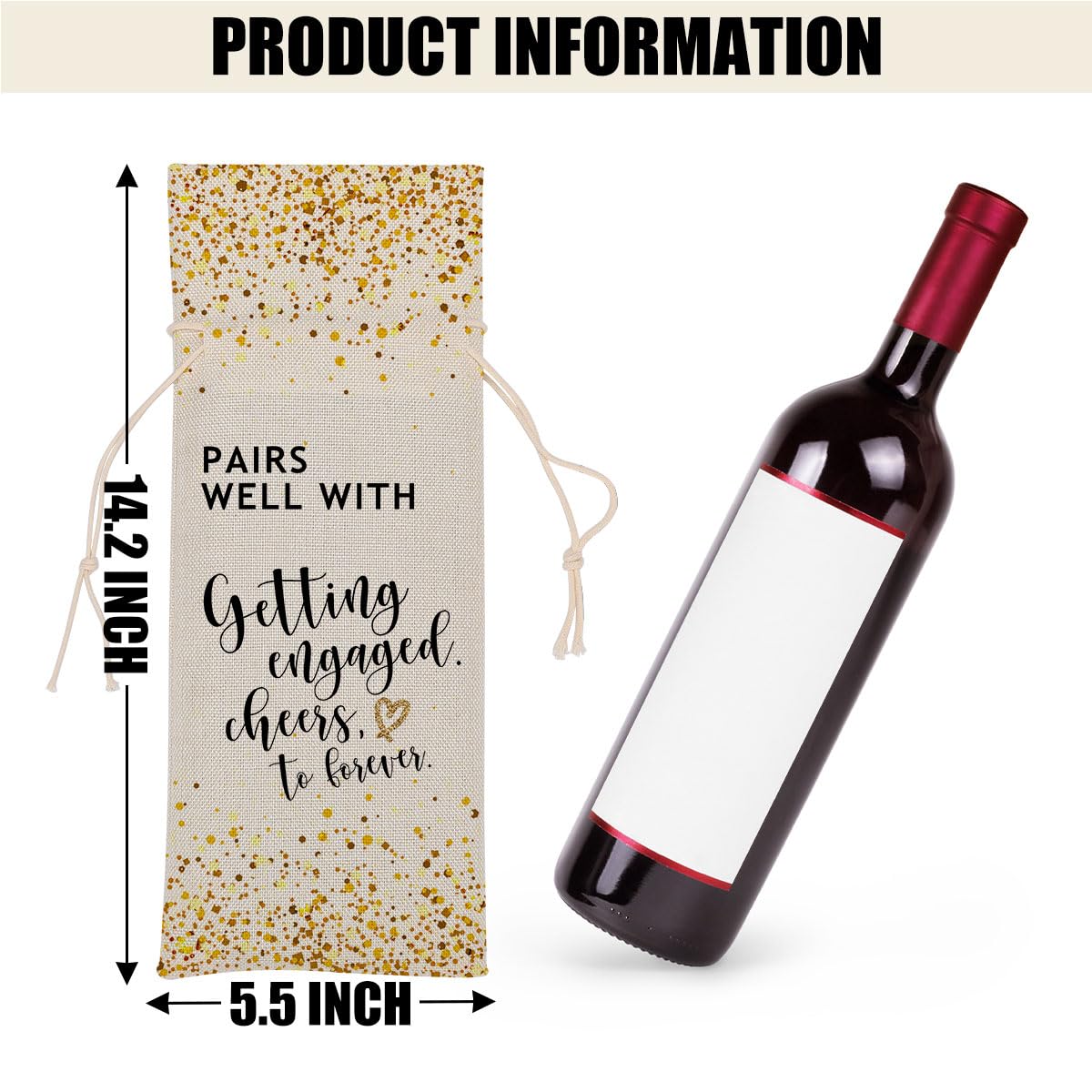 Engagement Gifts for Couples Bridal Shower Gifts Wine Bag Bachelorette Gifts for Bride Fiance Gifts for Women Men Friend Bachelorette Party Mrs Gifts Wine Bags