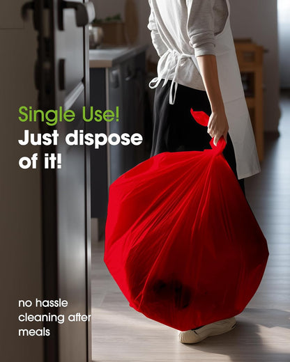 Pureegg Disposable Plastic Table Cloths - 54 x 108 Inch, Leakproof & Sturdy, Red | Perfect for Holidays