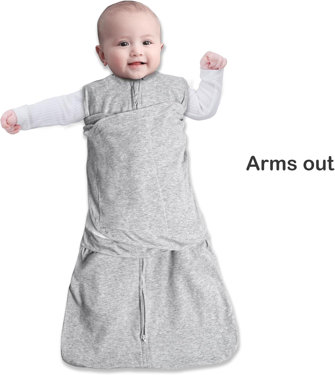 Skiennix Baby Sleep Sack Swaddle - 3-Way Adjustable 100% Organic Cotton | 2 Pack for 3-6 Months (Blue & Grey)