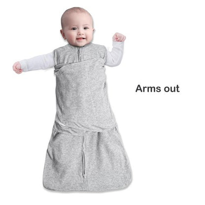 AugTwig Baby Sleep sack Swaddle 2 Pack,Swaddles 3-6 Months,3-Way Adjustable Wearable Transition Blanket 100% Organic Cotton,12-18 lbs,1.0 TOG(Blue&Grey)