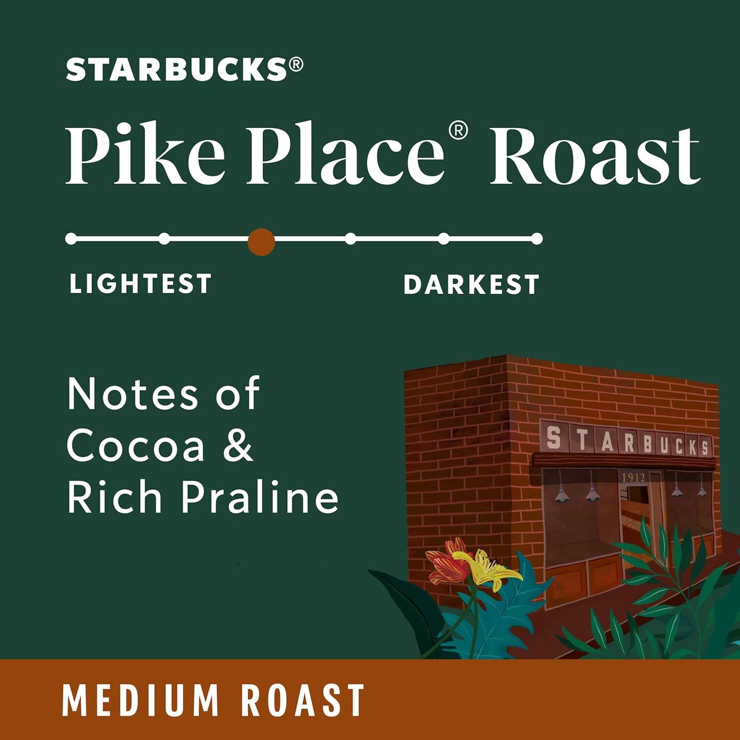 Starbucks Ground Coffee - Medium Roast for Hot or Iced Beverages | Pike Place Roast, 28 oz